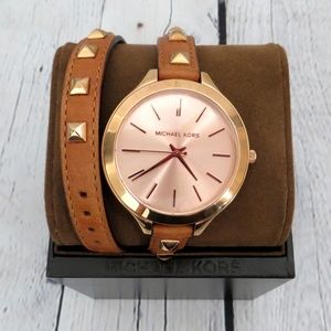 Michael Kors Leather Wrap Watch